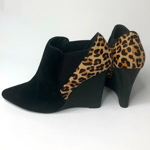Rebels Leopard Wedge Booties